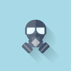 Obraz na płótnie Canvas Flat web internet icon. Gas mask.