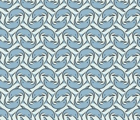 Seamless background with dolphins.