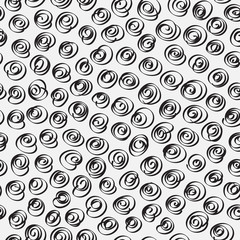 Doodle abstract pattern. Black and white colors.