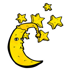 sleepy moon cartoon