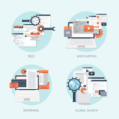 Vector illustration. Flat computing background. Programming