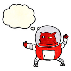 cartoon alien with thought bubble