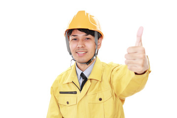 笑顔の労働者