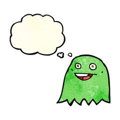 cartoon ghost with thought bubble