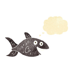 cartoon fish with thought bubble