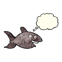 cartoon fish with thought bubble