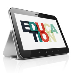 Learning concept: Tablet Computer with Education on  display
