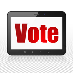 Political concept: Tablet Computer with Vote on display