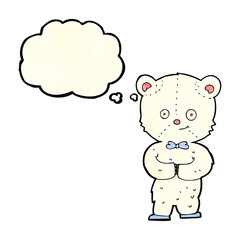 cartoon cute little bear with thought bubble