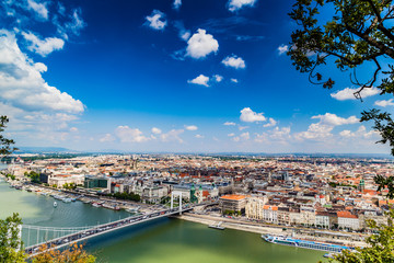 Fototapeta na wymiar The Danube River runs through Budapest