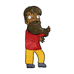 cartoon excited bearded man