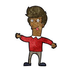 cartoon man sticking out tongue