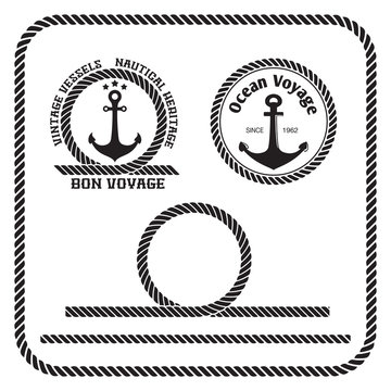 Sailing badges with anchor