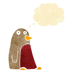 cartoon robin with thought bubble