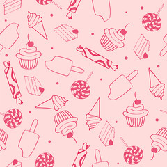Sweets. Seamless pattern.