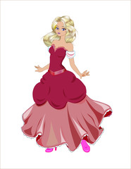 Fototapeta premium princess with gold hair red