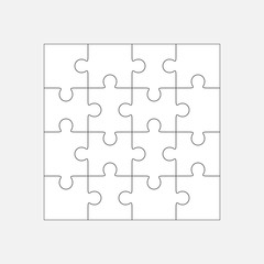 Jigsaw puzzle blank template sixteen elements