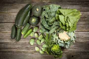 Assortment of green vegetables