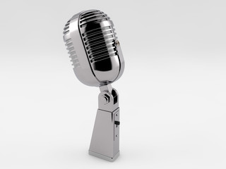 Fototapeta premium Microphone silver and white background