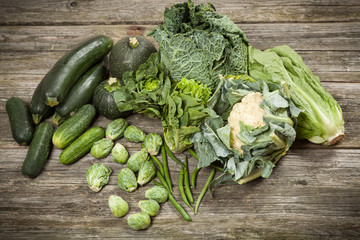 Assortment of green vegetables
