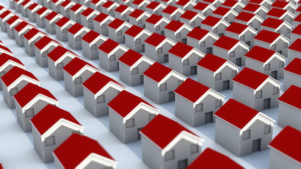 Fototapeta premium Neighborhood mini houses and red roofs
