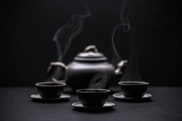 Teapot and teacups