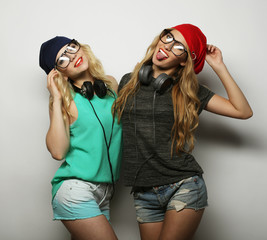 two best friends hipster girls