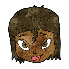 cartoon female face