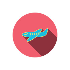 Airplane icon. Aircraft travel sign.