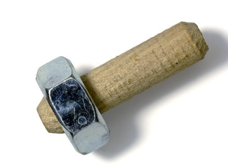 Wooden peg and female screw