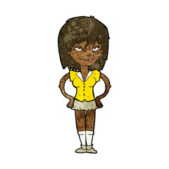 cartoon woman with hands on hips
