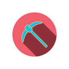 Mining tool icon. Pickaxe equipment sign.
