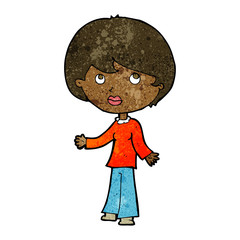 cartoon woman thinking