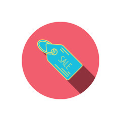 Sale shopping tag icon. Discount label sign.