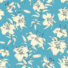 Pattern of lily flowers.