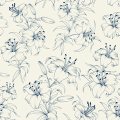 Pattern of lily flowers.
