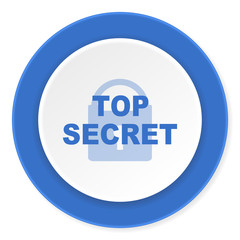 top seret blue circle 3d modern design flat icon on white background