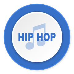 hip hop blue circle 3d modern design flat icon on white background