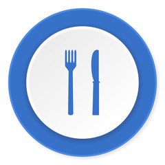 eat blue circle 3d modern design flat icon on white background