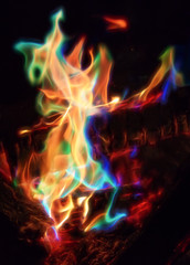 Campfire with Color Crystals