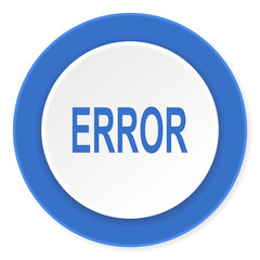 error blue circle 3d modern design flat icon on white background