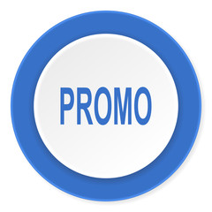 promo blue circle 3d modern design flat icon on white background