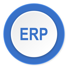 erp blue circle 3d modern design flat icon on white background
