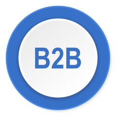 b2b blue circle 3d modern design flat icon on white background