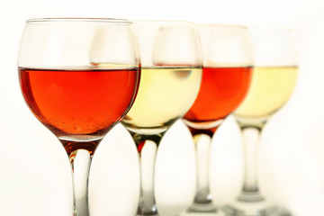 rose and white wine