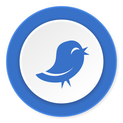 twitter blue circle 3d modern design flat icon on white background