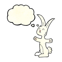 cartoon rabbit with thought bubble