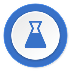 laboratory blue circle 3d modern design flat icon on white background