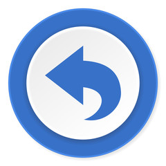 back blue circle 3d modern design flat icon on white background