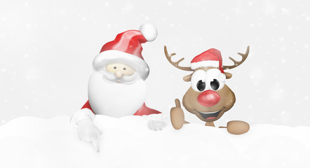 happy reindeer santa claus